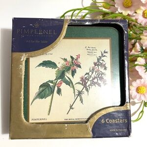 VINTAGE Pimpernel Botanical Coaster Set - Floral Art